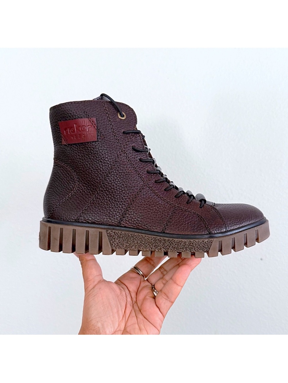 Rieker Fenja 21 Brown Leather High-Top Shoes Y3421-25